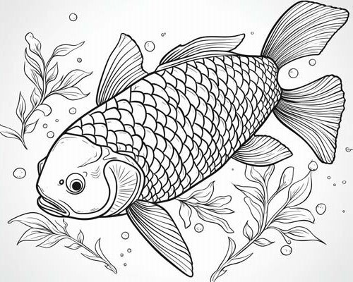 carp coloring page
