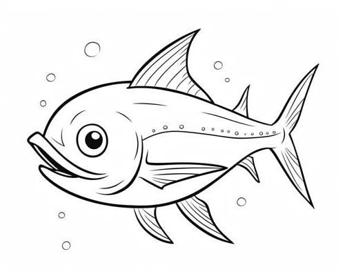 coloring page of a fish