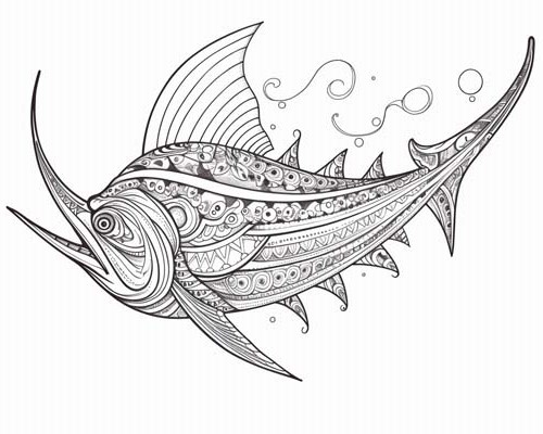 swordfish coloring page