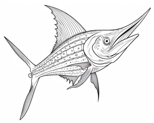 swordfish coloring page