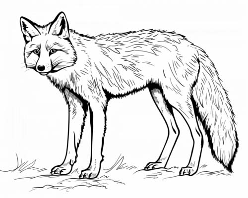 simple coloring page of a Swift fox