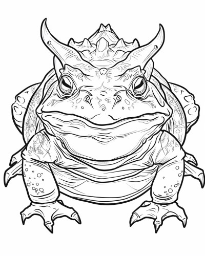 ornate horned frog coloring pages