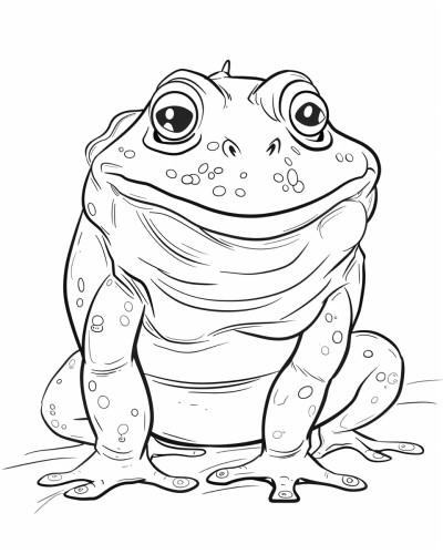 coloring page of the big, big frog