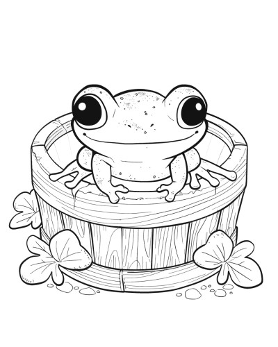 coloring page of The Frog in the Well