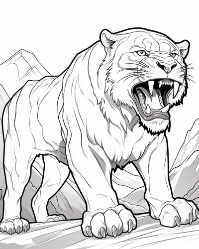 homotherium coloring page