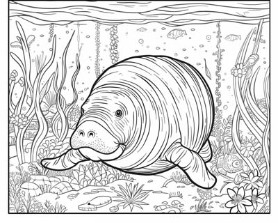 manatee coloring page 