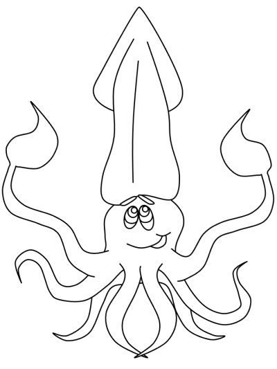 squid coloring page