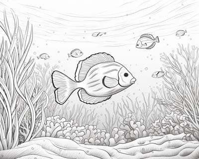 underwater ocean scene coloring page