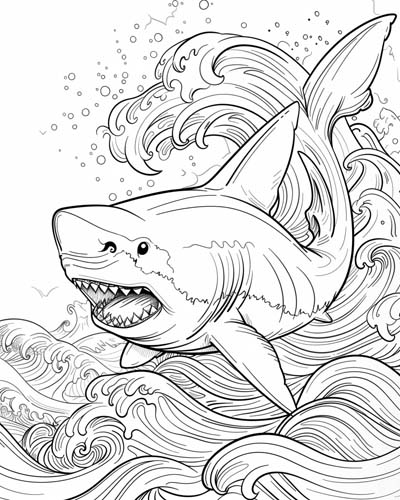 Great White Shark Coloring Pages Great White Shark Coloring Pages