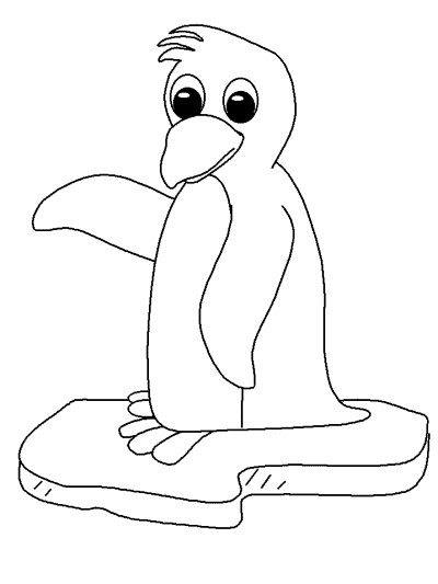 penguin on an iceburg coloring page