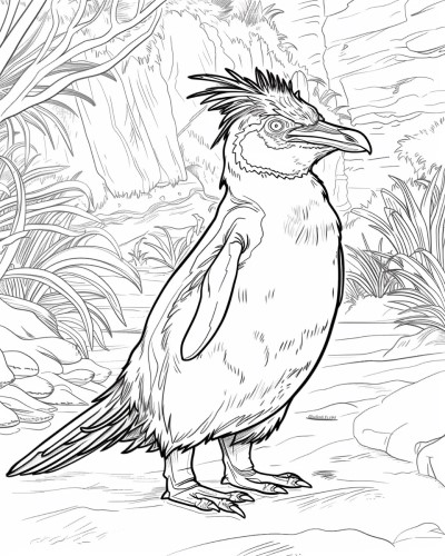 macaroni penguin coloring page