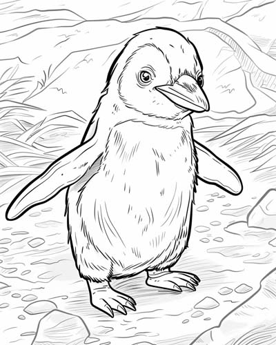 penguin coloring page