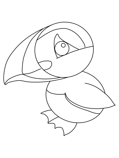 cartoon puffin coloring page