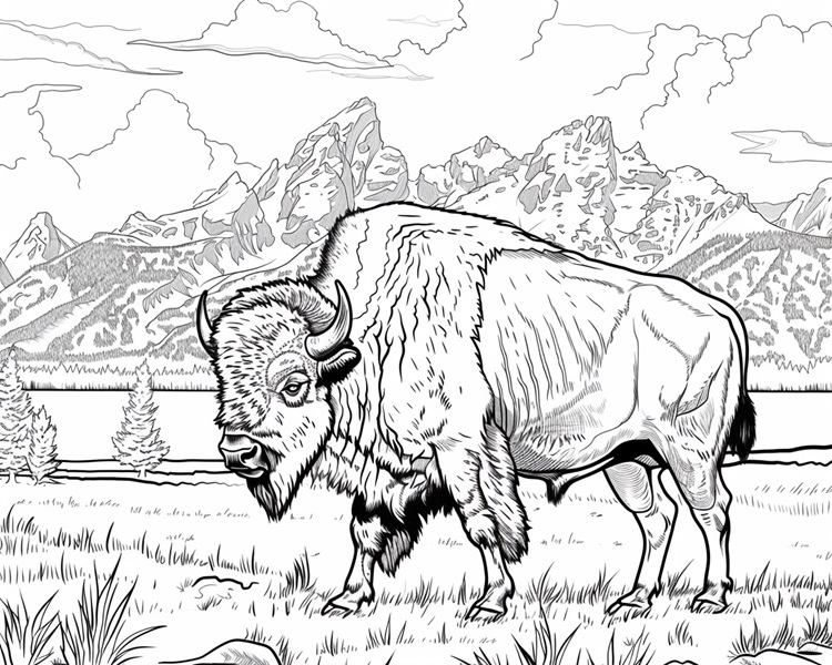 Grand Teton National Park coloring page