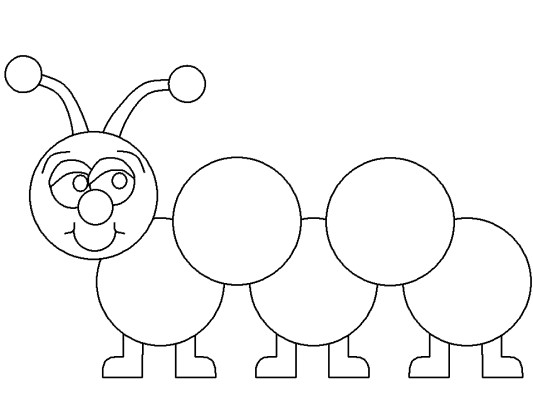 Shapes Caterpillar coloring page
