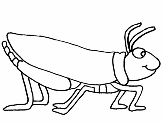 cartoon grasshopper coloring page