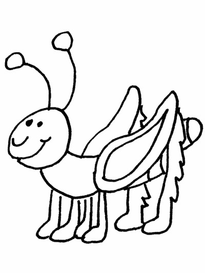 grasshopper or cricket coloring page
