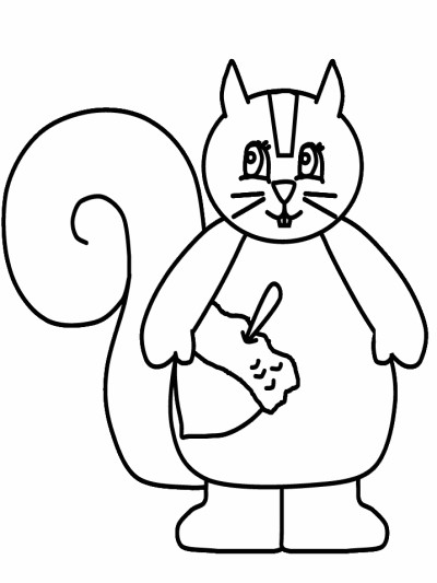 squirrel and acorn coloring page
