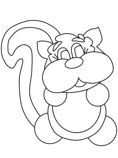 cartoon skunk coloring page