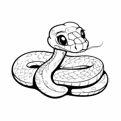 cute snake coloring page