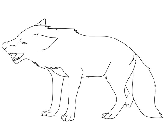 Snarling Wolf coloring page