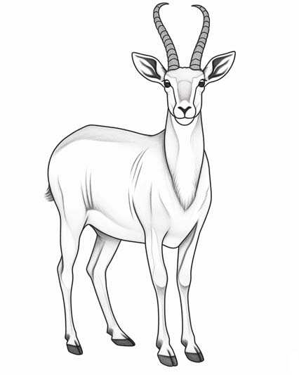 realistic antelope coloring page