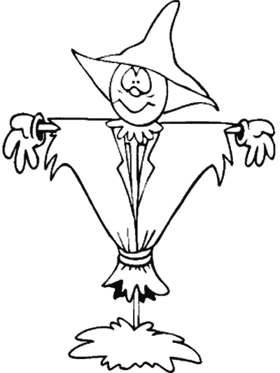 autumn scarecrow coloring page