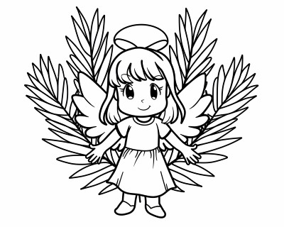 Palm Sunday angel coloring page
