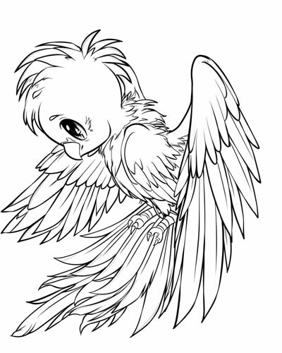 angel bird coloring page