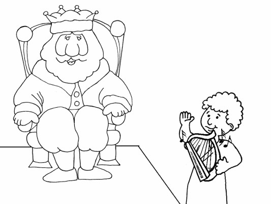 David and King Saul coloring page