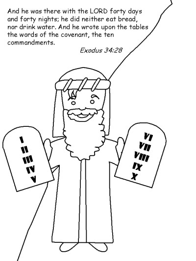 Moses and the Ten Commandments coloring page