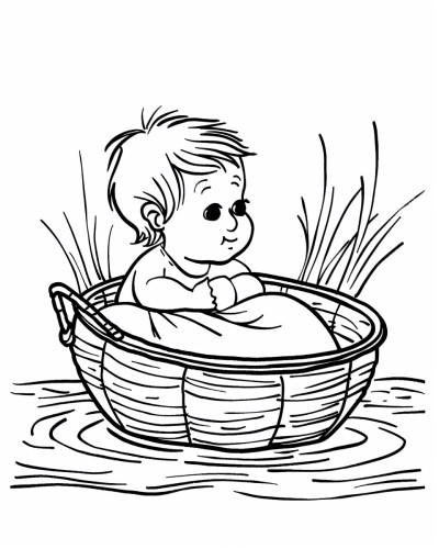 baby moses coloring page - Exodus