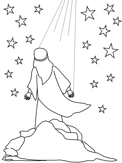 coloring page - Abram's descendants are as numerous as the stars