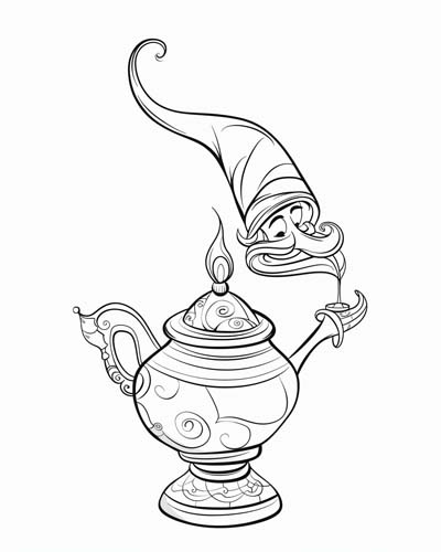 magic lamp coloring page