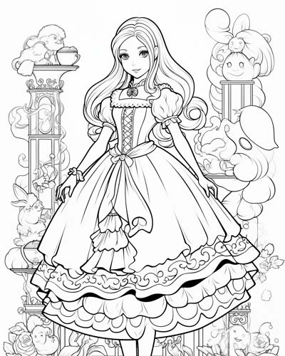 Alice in Wonderland coloring pages