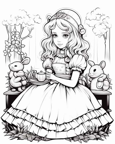 Alice in Wonderland coloring pages