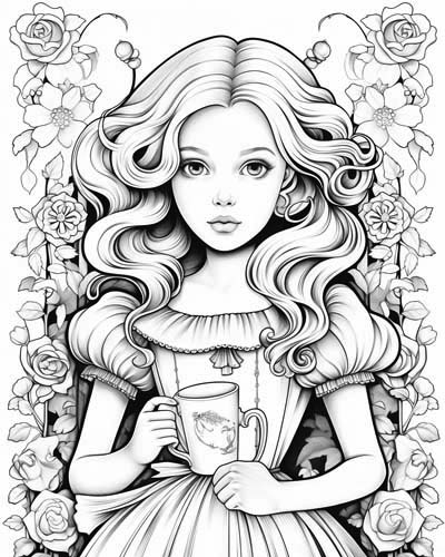 Alice in Wonderland coloring pages