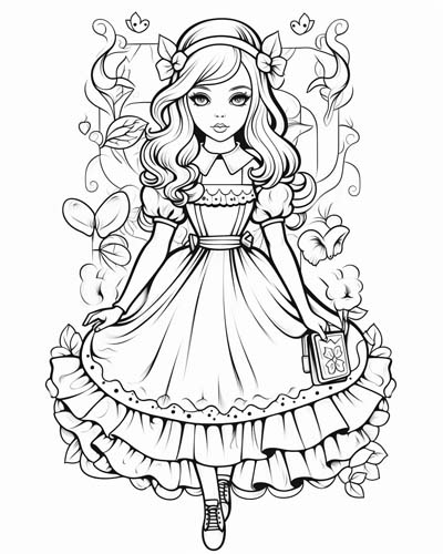Alice in Wonderland coloring pages