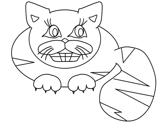 Alice in Wonderland's cheshire cat coloring pages