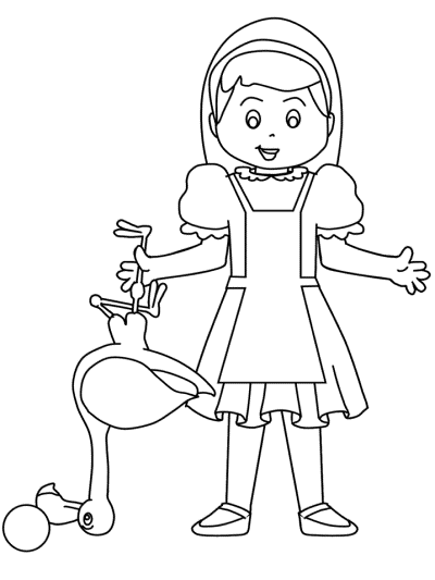 Alice playing croquet coloring pages