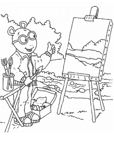 Arthur Jumps Into Fall Coloring Page