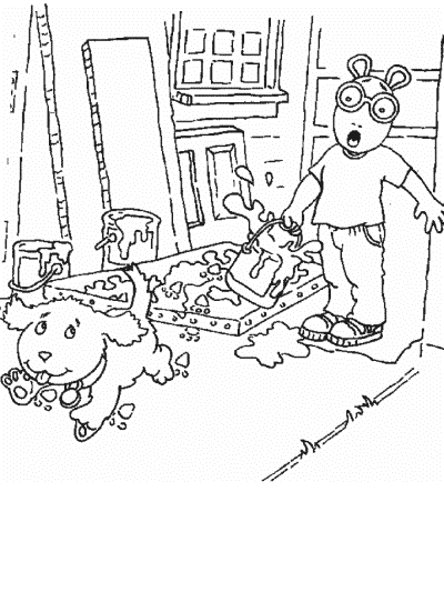 Arthur Jumps Into Fall Coloring Page