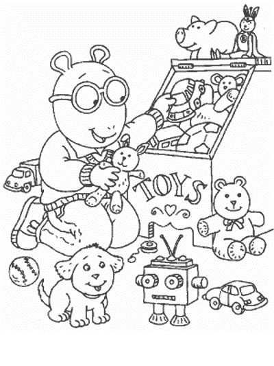 Arthur Jumps Into Fall Coloring Page