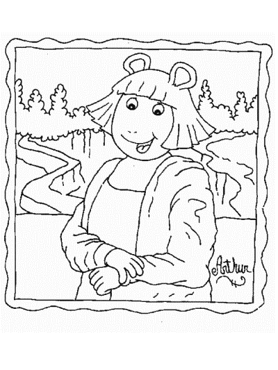 Arthur Jumps Into Fall Coloring Page