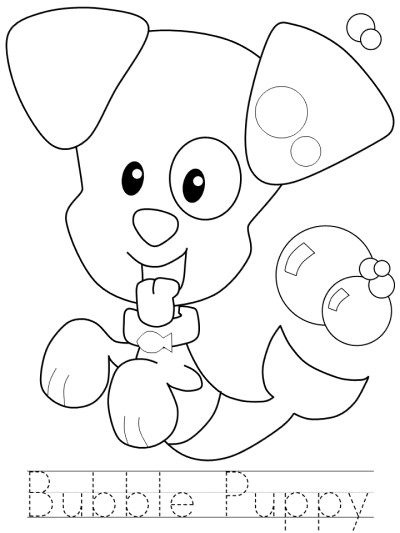 Bubble Puppy learn to print tracer page
