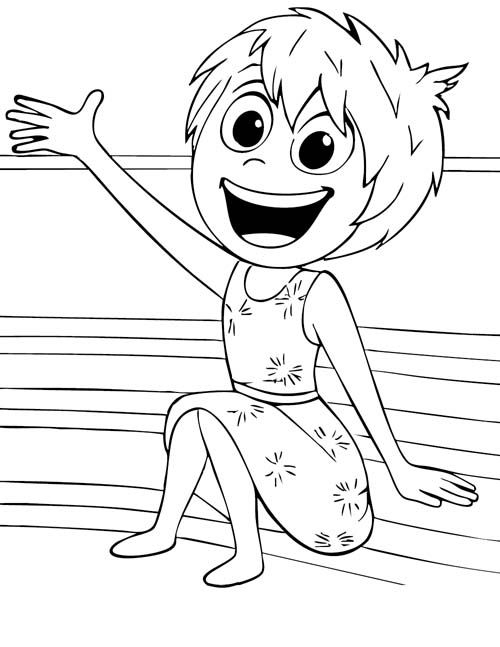 inside out coloring page of joy