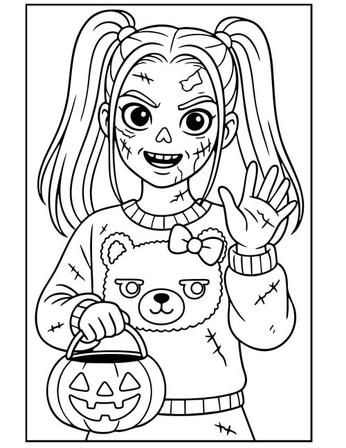 Halloween coloring page of Mira