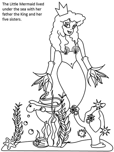 little mermaid coloring page