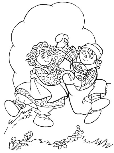 raggedy dolls coloring page
