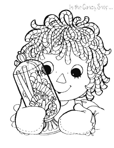 Christmas Raggedy Dolls coloring page